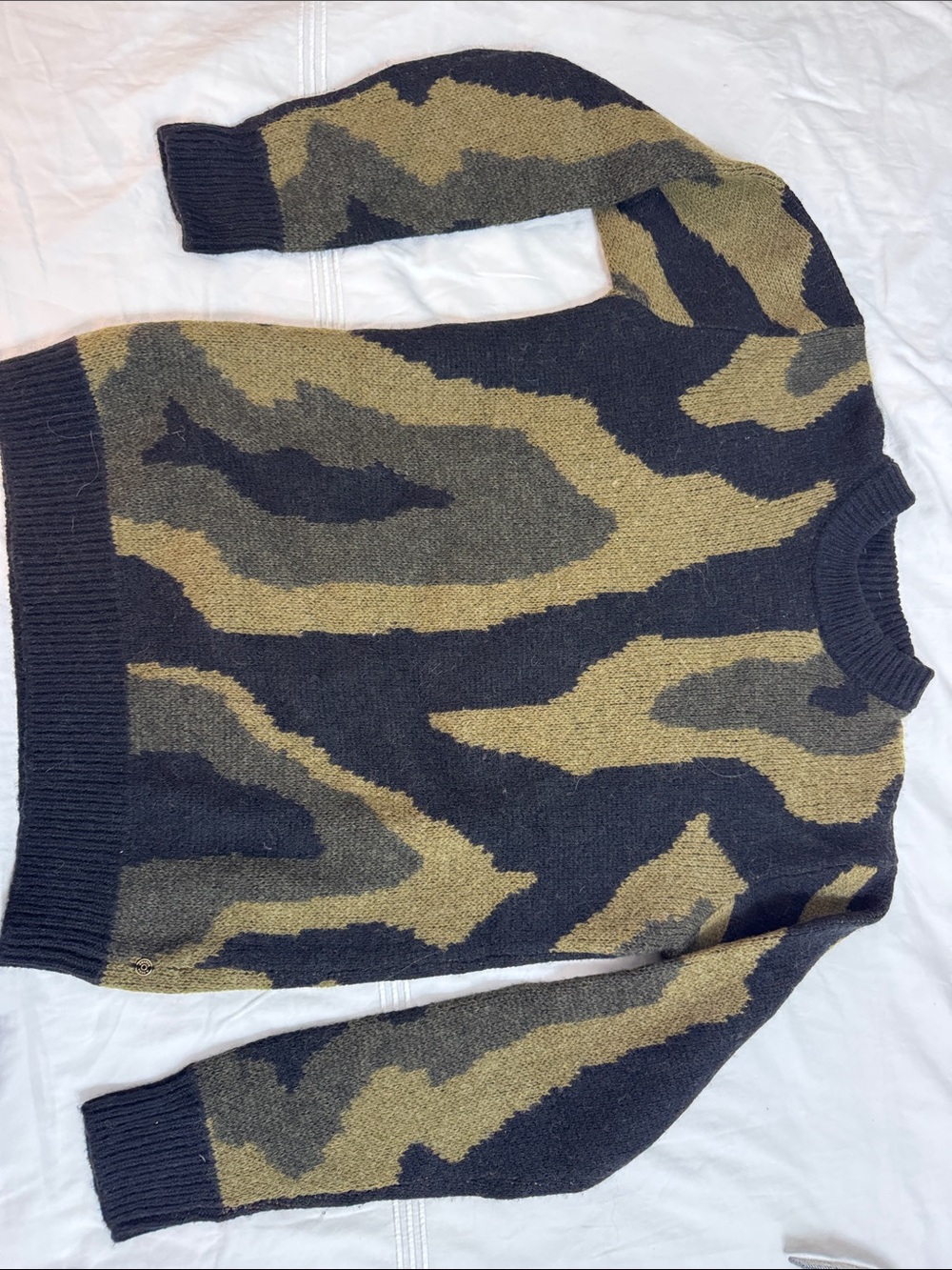 Scotch & Soda Camouflage Crewneck Sweater - Black & Olive
